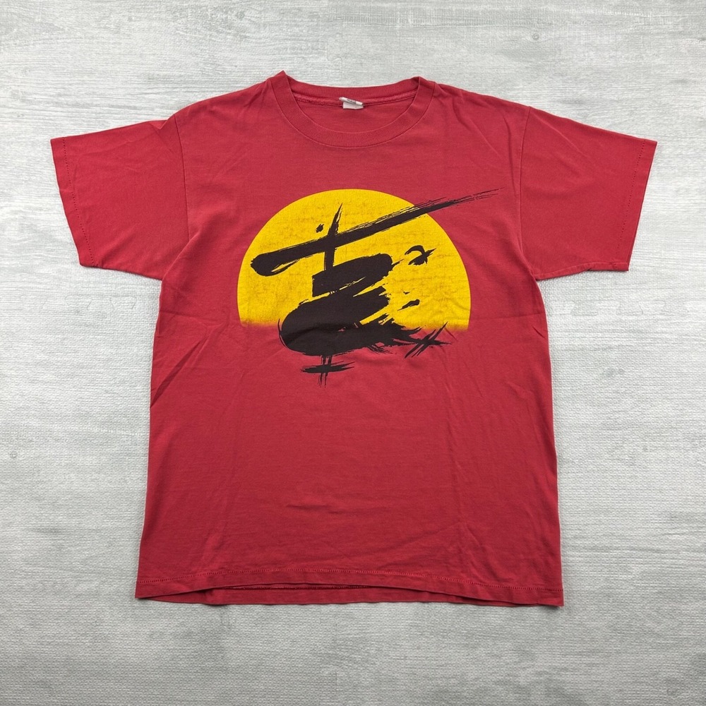 Vintage 80s Miss Saigon Shirt Size Large Red 1988 Musical Promo Broadway